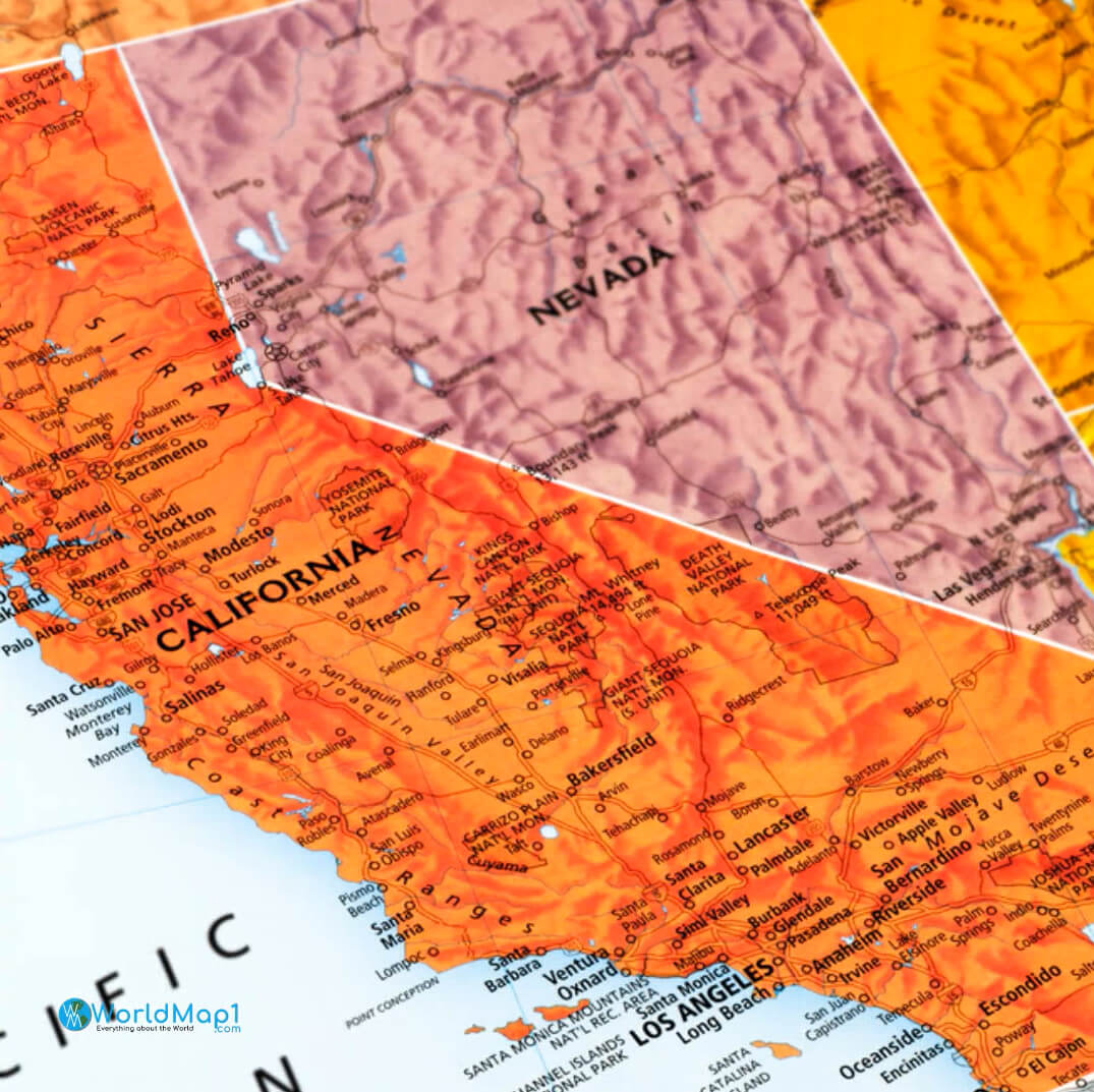 Carte de la Californie du Sud